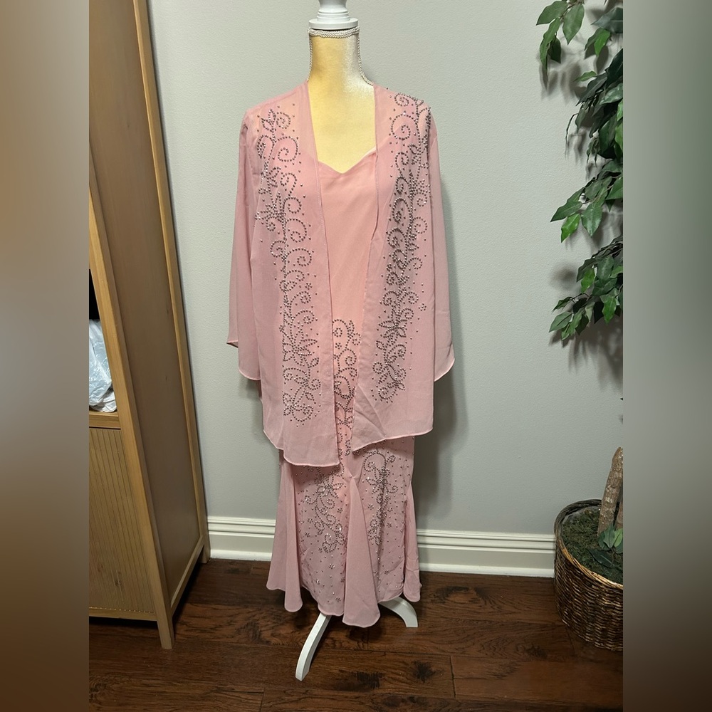 NWT Catherine’s Plus Pink Embellished Dress Set Easter Wedding Mothers Day 24WP